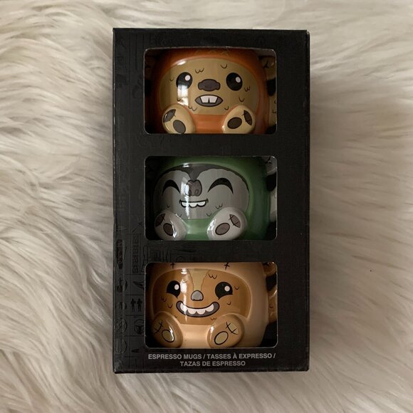 DISNEY x STAR WARS Ewok Stackable Espresso Mugs SET OF 3 - Picture 1 of 5